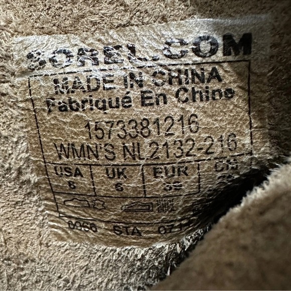 SOREL Joan of Arctic Wedge II Ankle Boots in Ash Brown Leather Sz. 8 - Picture 4 of 12